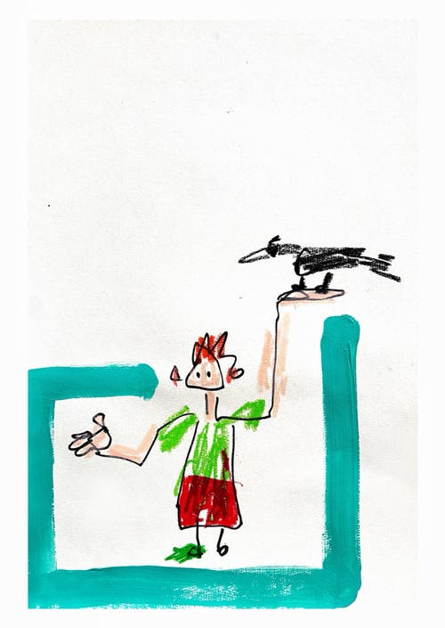 Picture of Boy and bird.