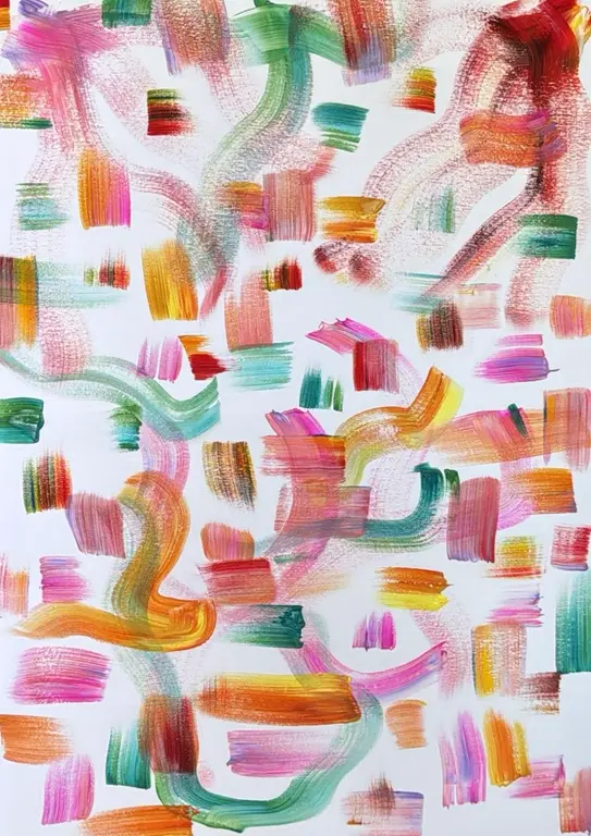Image for Colourful Canvas Acrylic Painting