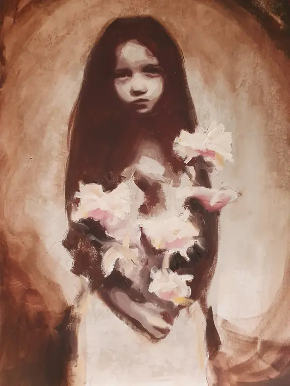 Image for Young girl with Flowers