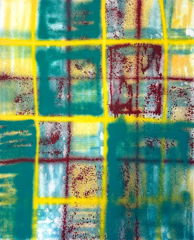 Image for Childhood. Plaid – Vibrant Spray Paint Abstract Painting