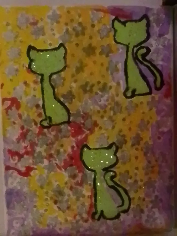 Image for Exhibit number 792 three green cats