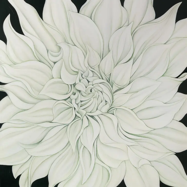 Image for White Dahlia on Vert de Gris