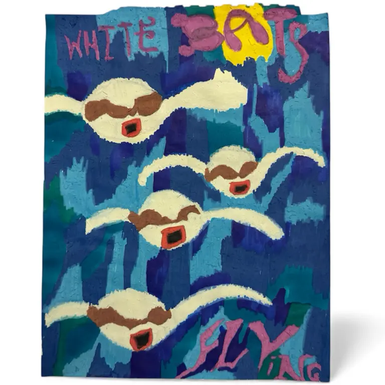 Image for white bats flying