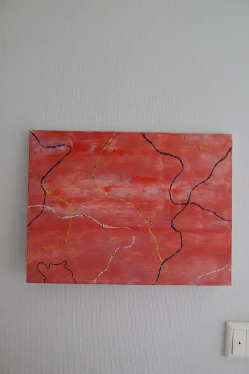 Image for Red Colour Acrylic Painting