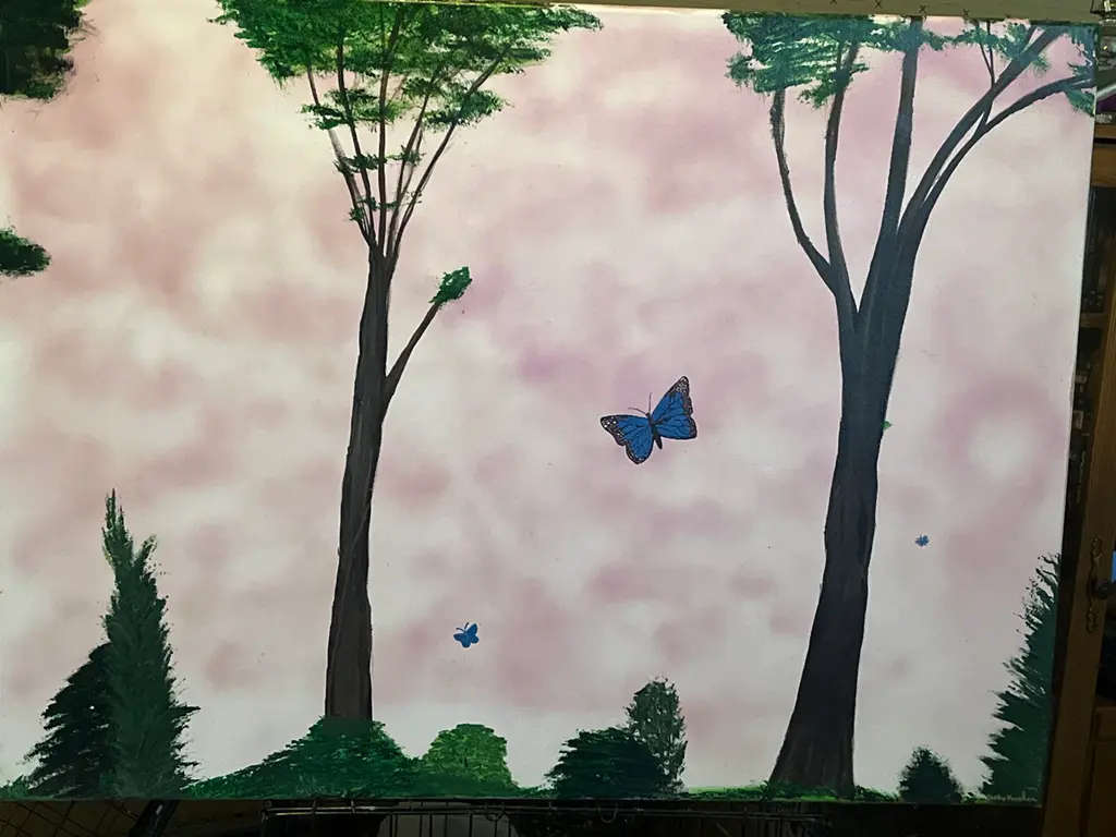 Image for Pink sky blue butterfly