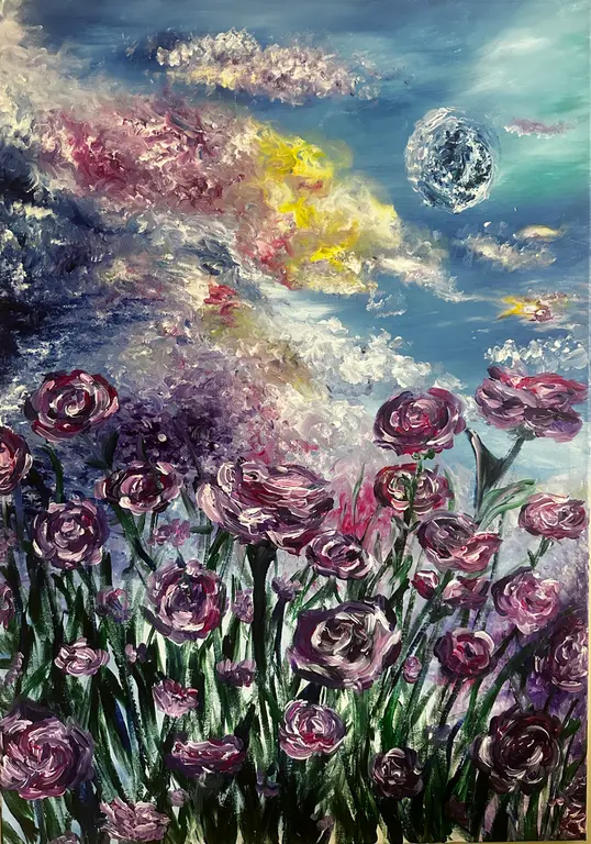 Image for A Field of Roses Painting