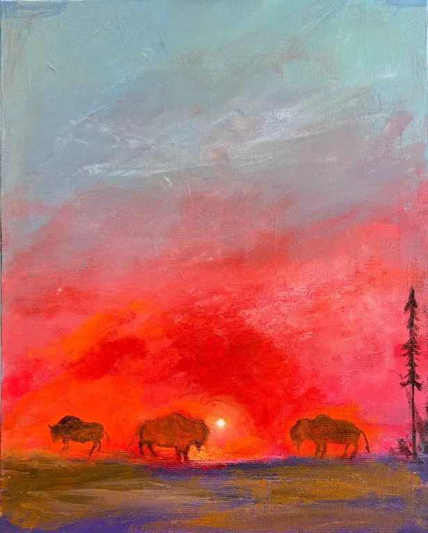 Image for Bison sunset