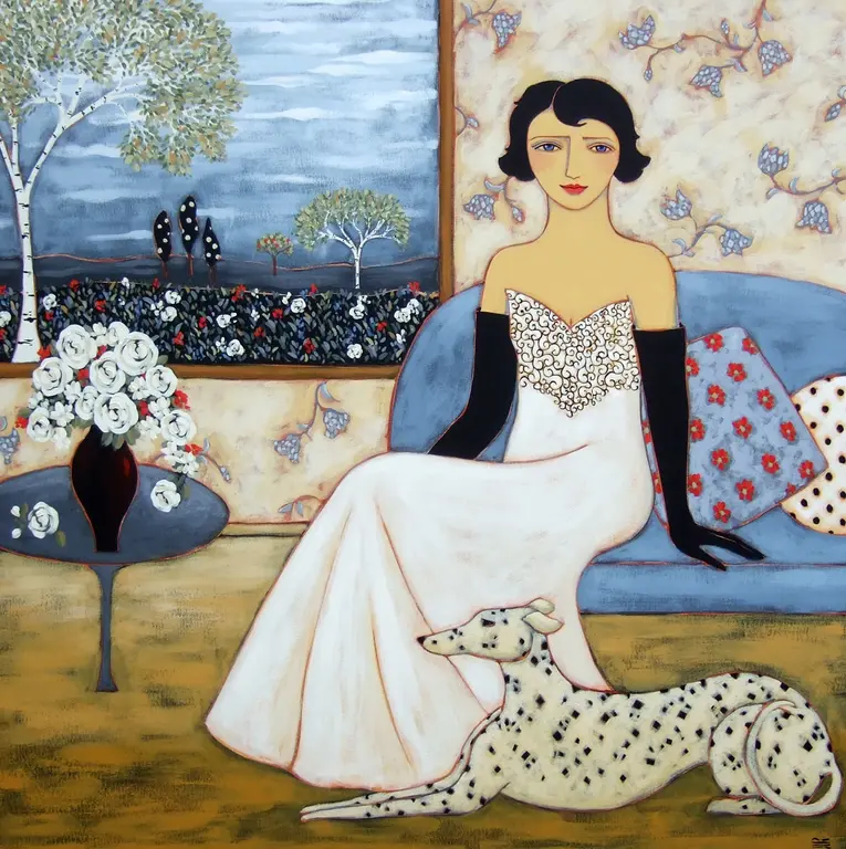 Image for Woman with Landscape with White Roses