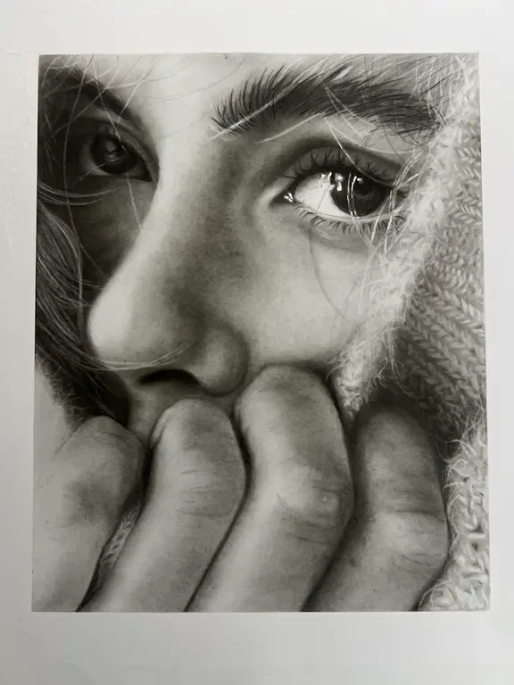 Image for Hyper-Realistic Pencil Portrait Drawing – Graphite Eye & Hand Study – Original A4 Art on Paper (Unframed)