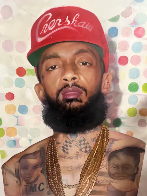 Image for Nipsey hussle realism portrait oil painting