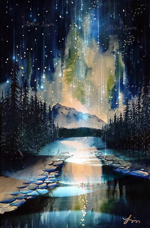 Image for Northern lights starry night