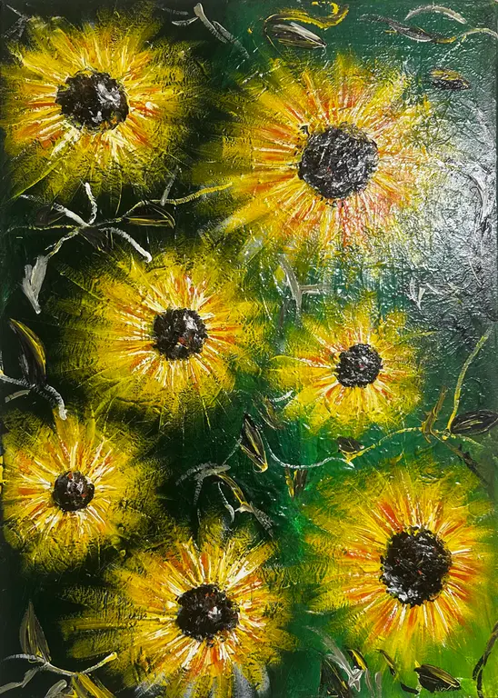 Image for Sunflower Acrylic Painting 70X50 cm