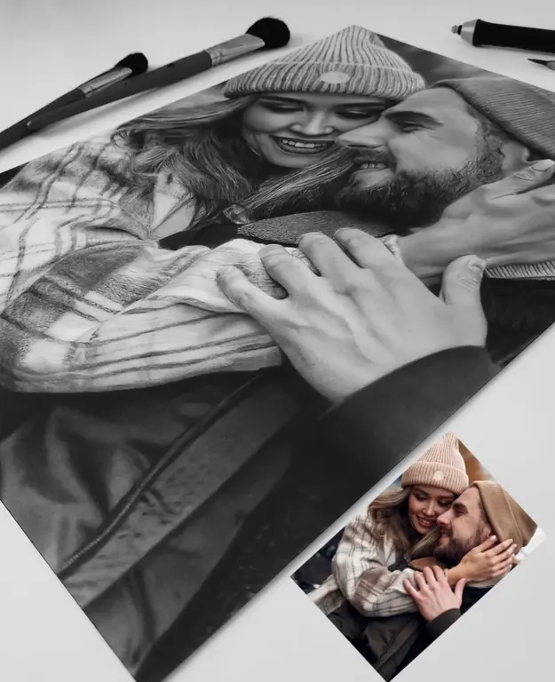 Image for Custom Hyperrealistic Family Portrait • Fine Art Graphite Drawing • Emotional Memory Artwork from Photo • Heirloom Quality • Handmade Gift