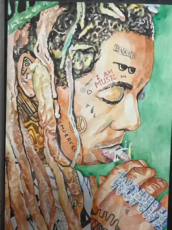 Image for Lil wayne portrait abstract watercolour painting