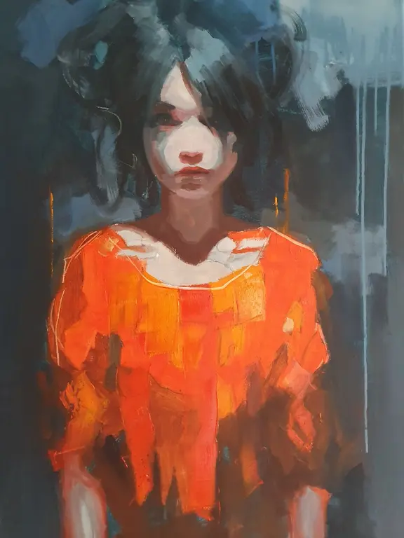 Image for Girl in orange Dress