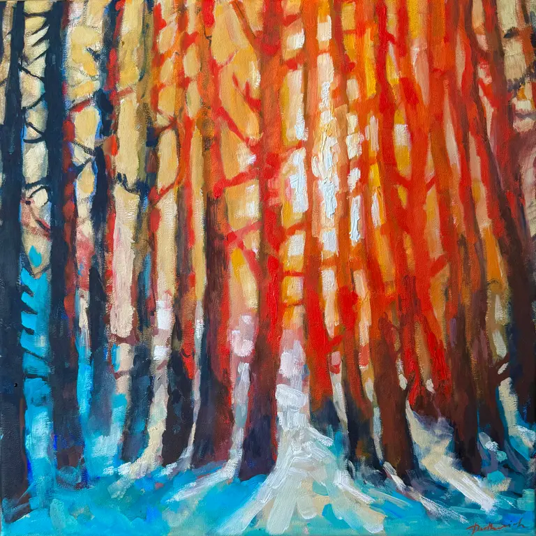 Image for Sunset in the winter forest