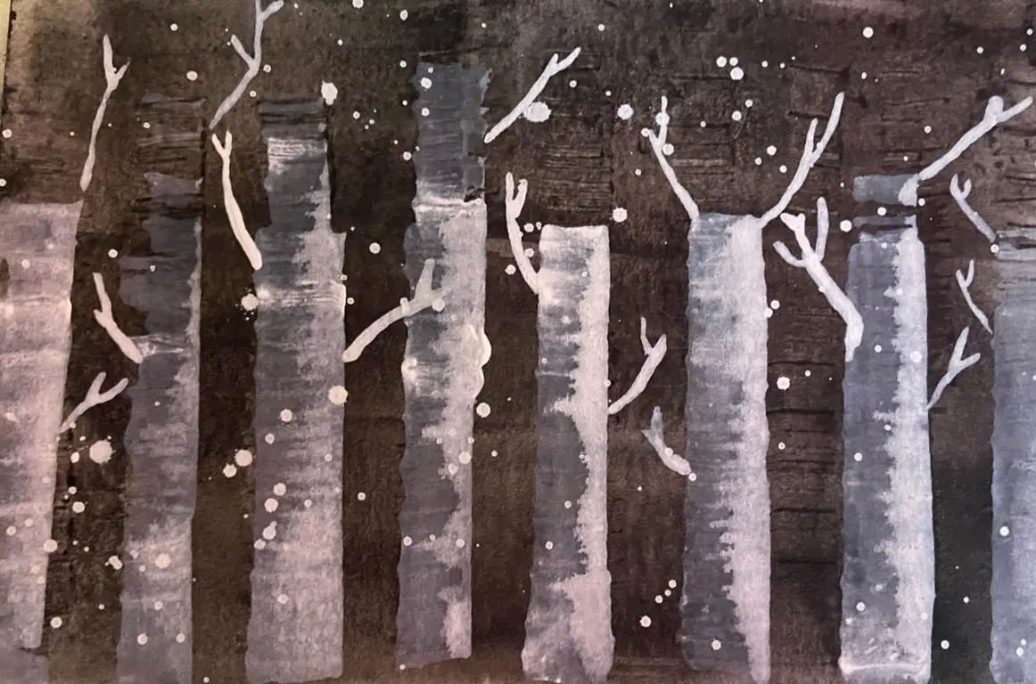 Image for Midnight birch woods in the snow